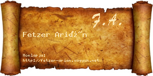 Fetzer Arián névjegykártya
